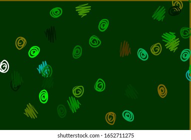 Light Green, Yellow vector template with circles. Beautiful colored illustration with blurred circles in nature style. Design for posters, banners.