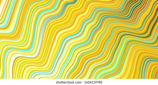 Light Green, Yellow vector template with wry lines. Shining colorful illustration in simple style. A completely new template for your design.