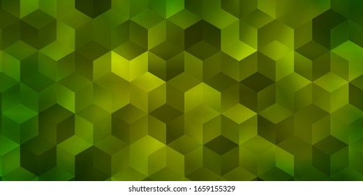 Plantilla vectorial verde claro, amarillo en estilo hexagonal. Diseño en estilo abstracto con hexágonos. Diseño para su anuncio comercial.