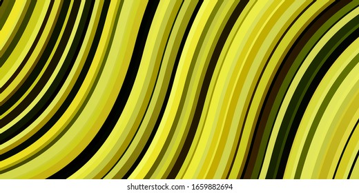 Light Green, Yellow vector template with wry lines. Illustration in halftone style with gradient curves. Pattern for ads, commercials.