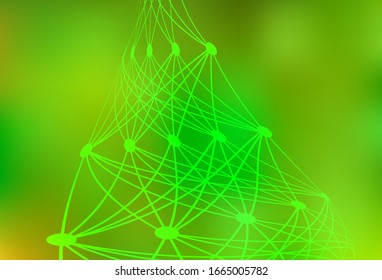 Hellgrüne, gelbe Vektorillustration mit künstlicher Intelligenz. Farbige Illustration mit wirklicher Struktur von AI. Muster für Poster, Banner der Technik.
