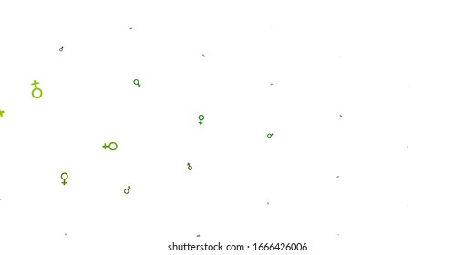 Light Green, Yellow vector template with businesswoman signs. Illustration with signs of women's strength and power. Simple design for your web site.