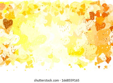 Light Green, Yellow vector template with doodle hearts. Beautiful celebration style hearts on abstract illustration. Pattern for valentine's ad, booklets.