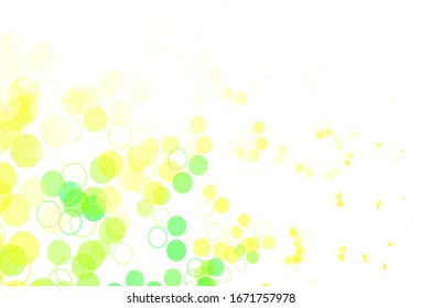 Light Green, Yellow vector template with circles. Blurred decorative design in abstract style with bubbles. Design for poster, banner of websites.