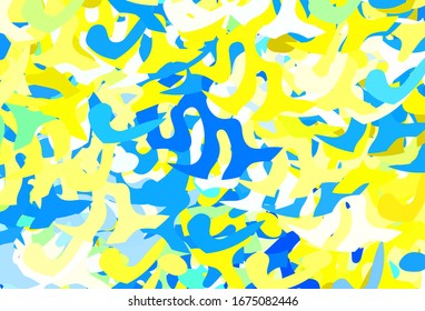 Plantilla vectorial verde claro, amarillo con formas caóticas. Ilustración abstracta moderna con formas aleatorias coloridas. Diseño moderno para su tarjeta de visita.