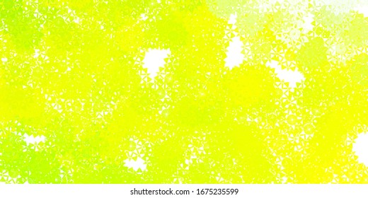 Hellgrüne, gelbe Vektorillustration mit Eisschneeflocken. Intelligente geometrische abstrakte Illustration mit Eis, Schnee. Webseitenmuster im neuen Jahr.