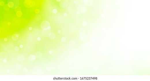 Light Green, Yellow vector template with circles. Abstract colorful disks on simple gradient background. Design for your commercials.