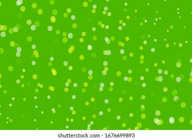 Planta vectorial verde claro, amarillo con copos de nieve. Ilustración abstracta brillante con cristales de hielo. Diseño de año nuevo para anuncio comercial.