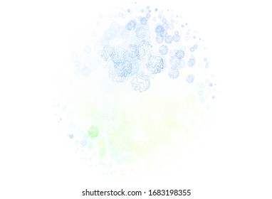 Light Green, Yellow vector template with circles, lines. Circles, lines with colorful gradient on abstract background. Pattern for textures of wallpapers.