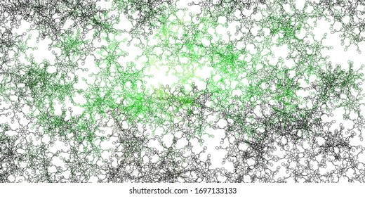 Light Green, Yellow vector template with wry lines. Illustration in halftone style with gradient curves. Design for your business promotion.