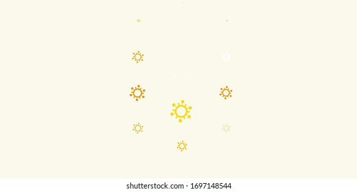 Light Green, Yellow vector template with flu signs. Simple design in abstract style with infection forms. Simple drawing against danger fever.