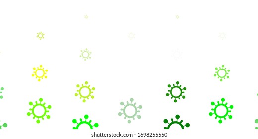 Light Green, Yellow vector template with flu signs. Abstract illustration with biological gradient shapes. Wallpaper for health protection.