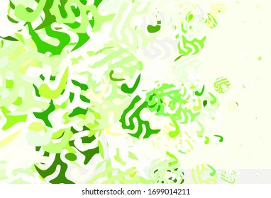 Light Green, Yellow vector template with chaotic shapes. Simple colorful illustration with abstract gradient shapes. Elegant design for wallpapers.