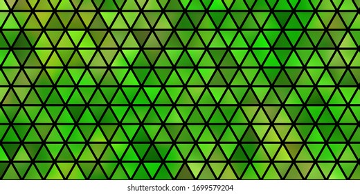 Planta vectorial amarillo verde claro con cristales, triángulos. Ilustración abstracta moderna con triángulos coloridos. Mejor diseño para afiches, banners.
