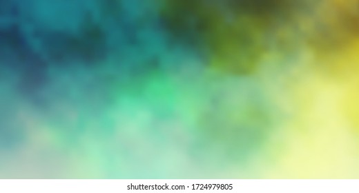 Light Green, Yellow vector template with sky, clouds. Shining illustration with abstract gradient clouds. Colorful pattern for appdesign.