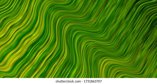 Light Green, Yellow vector template with lines. Colorful illustration in circular style with lines. Pattern for websites, landing pages.