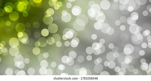 Light Green, Yellow vector template with circles. Illustration with set of shining colorful abstract spheres. New template for a brand book.
