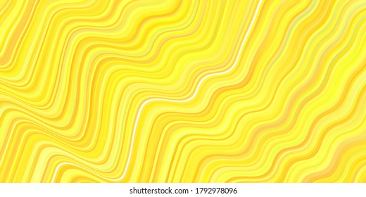 Light Green, Yellow vector template with curved lines. Brand new colorful illustration in simple style. Brand new design for your ads, poster, banner.