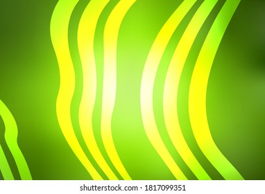 Light Green, Yellow vector template with lines. Glitter abstract illustration with wry lines. Pattern for your business design.