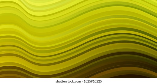 Light Green, Yellow vector template with lines. Illustration in abstract style with gradient curved.  Pattern for busines booklets, leaflets