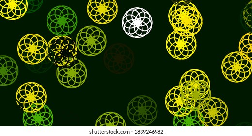 Planta vectorial amarillo verde claro con círculos. Ilustración abstracta moderna con formas de círculo coloridas. Patrón para anuncios comerciales.