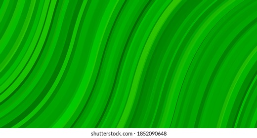 Light Green, Yellow vector template with lines. Abstract illustration with gradient bows. Template for cellphones.