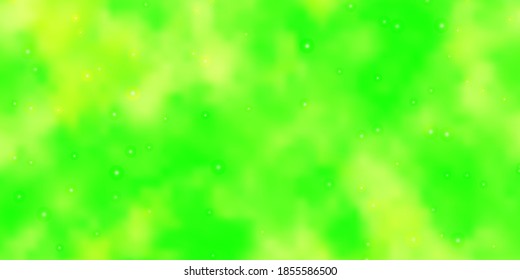Light Green, Yellow vector template with neon stars. Colorful illustration with abstract gradient stars. Pattern for websites, landing pages.