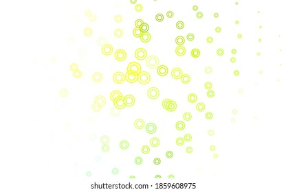 Planta vectorial amarillo verde claro con círculos. Ilustración abstracta con burbujas de colores al estilo natural. Nueva plantilla para tu libro de marcas.