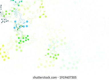 Plantilla de vector amarillo verde claro con estructura de inteligencia artificial. Diseño colorido de estilo sencillo con enlaces de IA. Patrón para afiches, pancarta de tecnología.