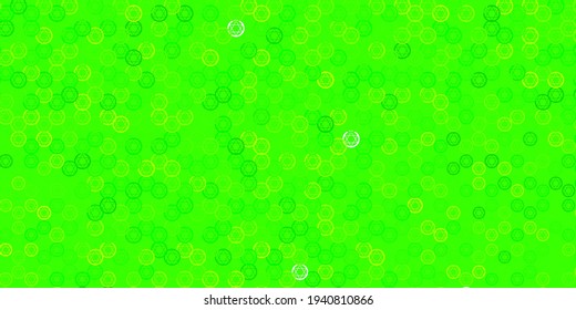 Light Green, Yellow vector template with esoteric signs. Abstract illustration with gothic gradient shapes. Simple design for occult depiction.