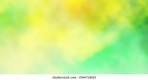 Hellgrüne, gelbe Vektorvorlage mit Himmel, Wolken. Farbige Illustration mit abstrakten Farbverlauf-Wolken. Vorlage für Zielseiten.