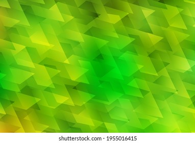 Light Green, Yellow vector template with rhombus. Rectangles on abstract background with colorful gradient. Pattern can be used for websites.