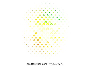 Hellgrüne, gelbe Vektorvorlage mit Regenbogenzeichen. Farbige Symbole des bunten Regenbogens im Liebesstil. Beste Design-Happy-Events.