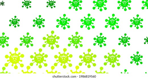 Planta vectorial amarillo verde claro con signos de gripe. Ilustración abstracta con formas de gradiente biológico. Mejor diseño para eventos de cuarentena.