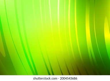 Light Green, Yellow vector template with wry lines. Smart illustration in abstract style with gradient lines.  Business design for posters, banners.