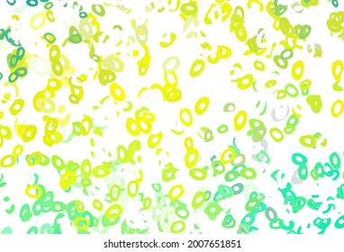 Planta vectorial amarillo verde claro con círculos. Diseño decorativo borroso en estilo abstracto con burbujas. Plantilla completamente nueva para su libro de marca.
