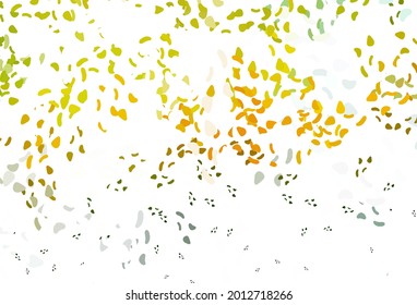 Hellgrüne, gelbe Vektorvorlage mit Memphis-Formen. Einfache farbige Illustration mit abstrakten Farbverlauf-Formen. Elegantes Design für Bildschirmhintergründe.