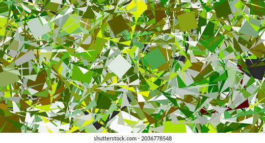 Hellgrüne, gelbe Vektorvorlage mit dreieckigen Formen. Klare abstrakte Illustration mit Dreiecksformen im modernen Stil. Eine einfache Ergänzung zu Ihren Werken.