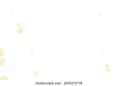 Planta vectorial amarillo verde claro con círculos. Ilustración abstracta brillante con gotas borrosas de lluvia. Patrón para sitios web hermosos.