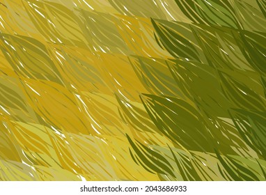 Plantilla vectorial de color verde claro, amarillo con líneas irregulares. Ilustración colorida en estilo abstracto con gradiente. Fondo para pantallas de teléfonos móviles.