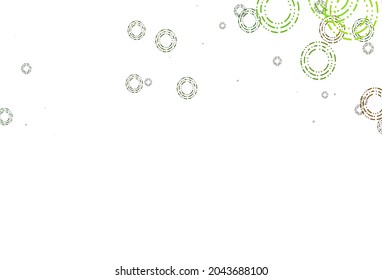 Light Green, Yellow vector template with circles. Blurred bubbles on abstract background with colorful gradient. Pattern of water, rain drops.