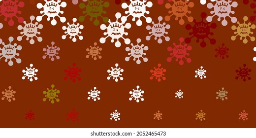 Light Green, Yellow vector template with flu signs. Abstract illustration with biological gradient shapes. Design for biohazard warning.