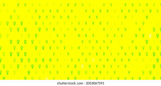 Light Green, Yellow vector template with businesswoman signs. Colorful feminism symbols with a gradient in modern style. Background for International Women Day.
