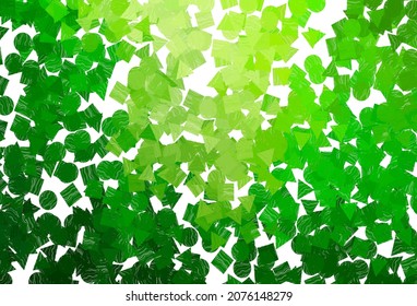 Light  green, yellow vector template with crystals, circles, squares. Illustration with colorful circles, triangles, rectangles. Best design for your ad, poster, banner.