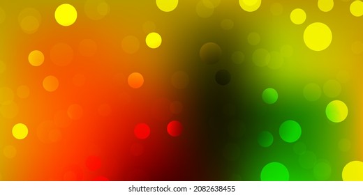 Light green, yellow vector template with circles. Abstract illustration with colorful spots in nature style. Pattern for business ads.
