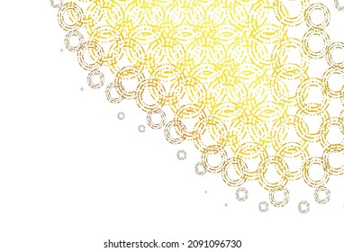Light green, yellow vector template with circles. Illustration with set of shining colorful abstract circles. Pattern of water, rain drops.