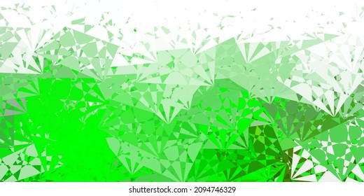 Plantilla vectorial verde claro, amarillo con formas triangulares. Magnífica ilustración abstracta con formas triangulares, formas. Patrón de fondo de pantalla.