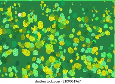 Hellgrüne, gelbe Vektorvorlage mit Lavaformen. Schneedecke in Marmor-Stil. Eine komplett neue Vorlage für Ihr Business Design.