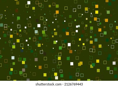 Plantilla vectorial de color verde claro, amarillo con estilo cuadrado. Ilustración abstracta brillante con formas rectangulares. Diseño inteligente para su anuncio comercial.