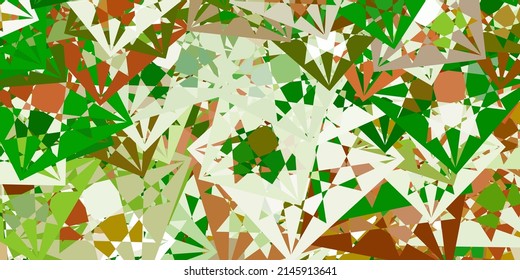Plantilla vectorial verde claro, amarillo con formas triangulares. Ilustración abstracta sobresaliente con una gama de triángulos coloridos. Una adición fácil a sus comerciales.